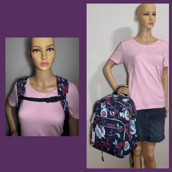 Vera Bradley XL Campus Backpack in Performance Twill Mayfair in Bloom NWT - Picture 4 of 13